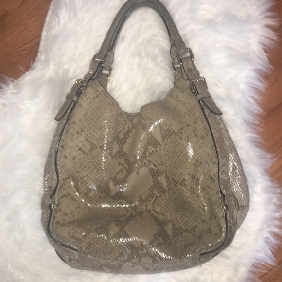 Large Michael Kors Bedford Angora Tan Python Bag - Picture 5 of 8